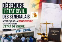 Défendre l’état civil des Sénégalais n’est pas de la xénophobie, c’est défendre l’État de droit. Par Ndiawar Diop Défendre l'état civil des Sénégalais n'est pas de la xénophobie, c'est défendre l'État de droit. Par Ndiawar Diop