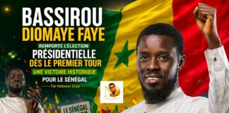 Bassirou Diomaye Faye remporte l’élection présidentielle dès le premier tour : une victoire historique pour le Sénégal. Par Ndiawar Diop Bassirou Diomaye Faye remporte l'élection présidentielle dès le premier tour : une victoire historique pour le Sénégal. Par Ndiawar Diop