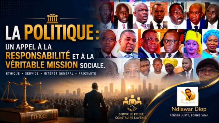 La Politique : Un Appel à la Responsabilité et à la Véritable Mission Sociale. Par Ndiawar Diop La Politique : Un Appel à la Responsabilité et à la Véritable Mission Sociale. Par Ndiawar Diop