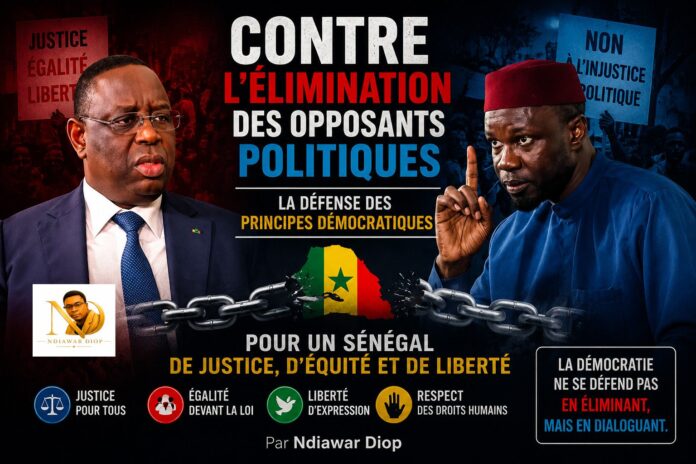 "Contre l'Élimination des Opposants Politiques : La Défense des Principes Démocratiques" Par Ndiawar Diop "Contre l'Élimination des Opposants Politiques : La Défense des Principes Démocratiques" Par Ndiawar Diop
