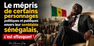 Le mépris de certains personnages politiques et publiques envers leur semblable sénégalais, c’est offusquant ! Par Ndiawar Diop Le mépris de certains personnages politiques et publiques envers leur semblable sénégalais, c'est offusquant ! Par Ndiawar Diop