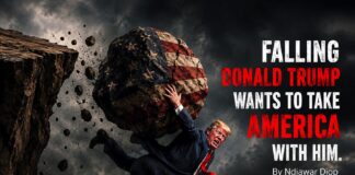 Falling Donald Trump wants to take America with him. By Ndiawar Diop Falling Donald Trump wants to take America with him. By Ndiawar Diop