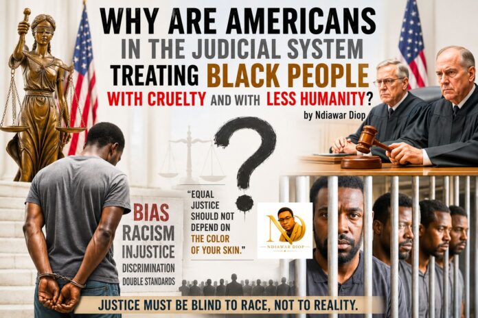 Why are Americans in the Judicial System Treating Black People with Cruelty and with Less Humanity ? by Ndiawar Diop Why are Americans in the Judicial System Treating Black People with Cruelty and with Less Humanity ? by Ndiawar Diop