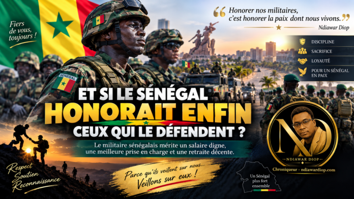 ET SI LE SÉNÉGAL HONORAIT ENFIN CEUX QUI LE DÉFENDENT Par Ndiawar Diop ET SI LE SÉNÉGAL HONORAIT ENFIN CEUX QUI LE DÉFENDENT Par Ndiawar Diop