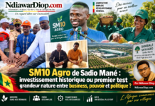 SM10 Agro de Sadio Mané : investissement historique ou premier test grandeur nature entre business, pouvoir et politique ? Par Ndiawar Diop SM10 Agro de Sadio Mané investissement historique ou premier test grandeur nature entre business, pouvoir et politique